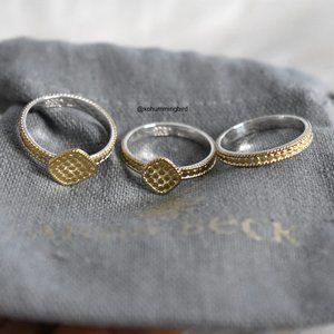 Anna Beck | Beaded Cushion Stacking Ring Set